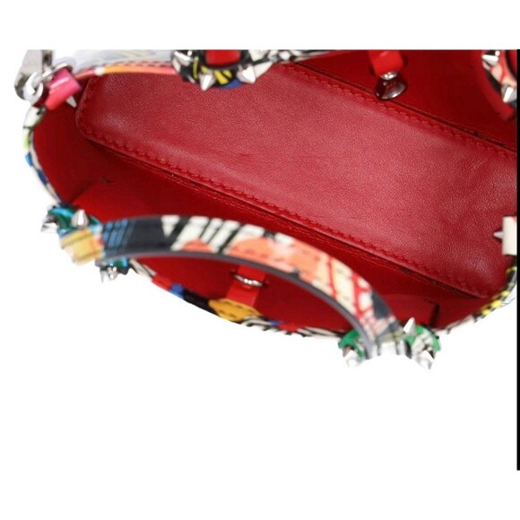 Christian Louboutin Cabata N/S Mini Tote Bag White Red Multi Patent Leather - Picture 6 of 7